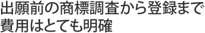 出願前の商標調査から登録まで費用はとても明確